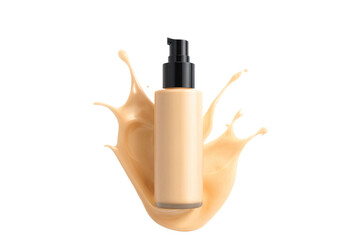 Beauty product bottle with cream effect 3D