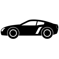 black car isolated on white bacground silhouette