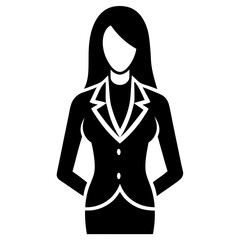 business girl icon silhouette vector illustration