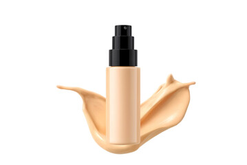 Realistic 3D makeup foundation with splash