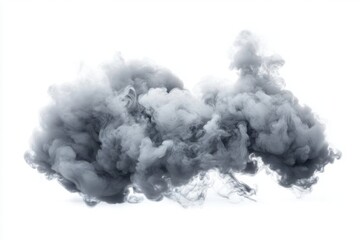 Elegant swirling smoke in shades of gray isolated on white background