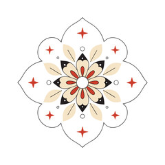 cosmic floral mandala blending celestial elements .eps