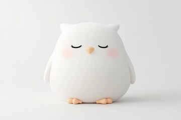 Cute white owl figurine
