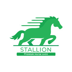 Green Stallion Horse Logo Design for Premium Brands