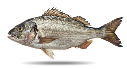 Fototapeta premium Isolated Fish Illustration Detailed Scale Pattern Sea Creature