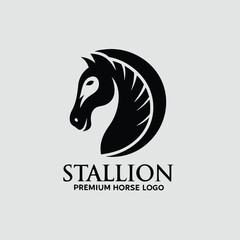 Premium Stallion Horse Head Logo Design