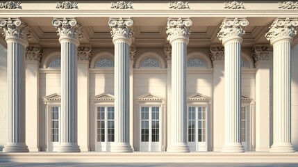 Fototapeta premium Neoclassical Greek building with impressive columns and intricate architectural design high resolution picture