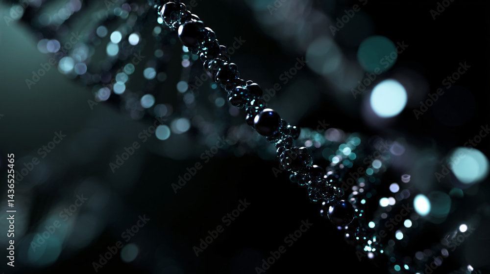 Poster 3d rendering of a dna helix structure with scientific accuracy