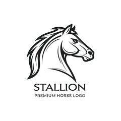 Premium Stallion Horse Head Logo Design