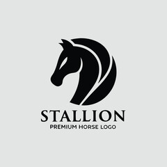 Premium Stallion Horse Head Logo Design