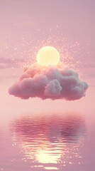 Pastel dreamscape with glowing cloud high resolution picture