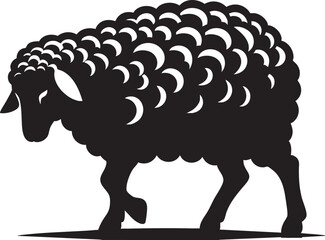 A cute, funny cartoon vector illustration depicts a happy black and white sheep, an isolated farm animal drawing of a woolly mammal
