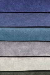 Closeup of colorful textured textile samples