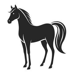 Stylized Black Silhouette of a Horse