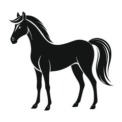 Elegant Black Silhouette of a Horse