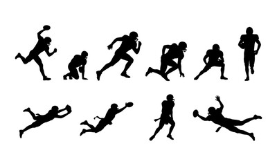 American Football Player Silhouettes 