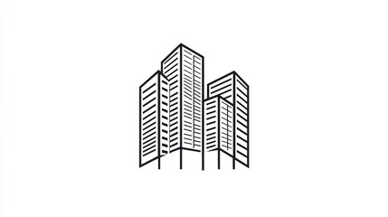 Fototapeta premium City Skyline Simple Line Art