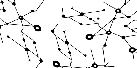 high-tech illustration of a circuit board where sleek black electric lines and pathways connect various components like microchips.