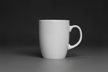 Plain White Mug on Dark Background