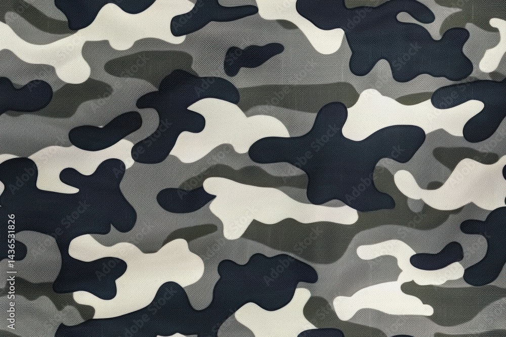 Poster camouflage pattern displayed in high resolution showcasing intricate designs and color variations fo