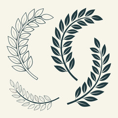 Obraz premium Set of Elegant Laurel Wreaths Design Elements