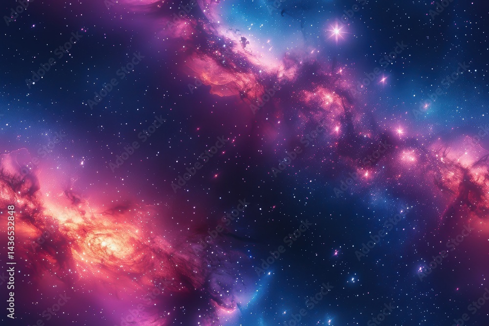 Aufkleber mesmerizing space pattern featuring vibrant colors and stellar formations in high resolution