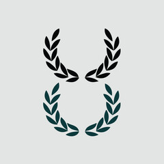 Obraz premium Simple Laurel Wreaths Design Element Black and Teal