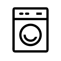 Simple washing machine icon in black line art style