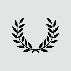 Simple Black Laurel Wreath Icon Graphic Design