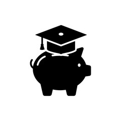 Piggy Bank Wearing Graduation Hat Icon