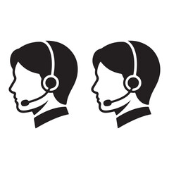 Support profiles icon silhouette and outline