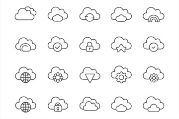 Obraz premium Cloud icon set