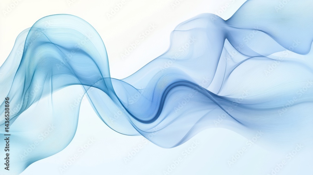 Fototapete Flowing blue ink and subtle gradients form a dreamy abstract backdrop. Suitable for contemporary art projects and calming visual designs...