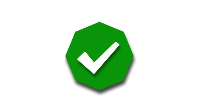 Stylized Check Mark in Hexagonal Shape Animation