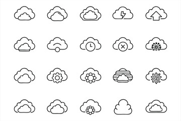 Fototapeta premium Cloud icon set