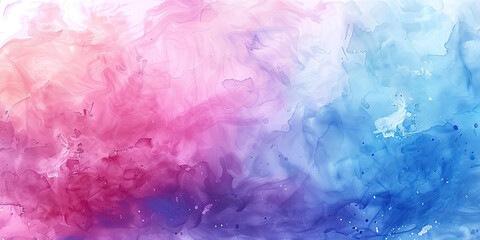 Fototapeta premium Abstract watercolor painting with blend of pink purple and blue hues creating a soft dreamy effect