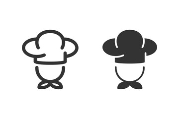 Chef in a cooking hat vector logo design. Kitchen simple black icon.