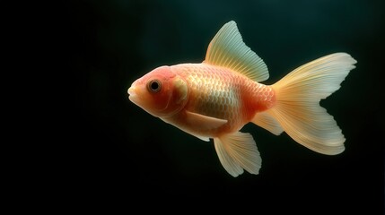 Obraz premium Colorful goldfish swimming gracefully in a serene aquarium environment