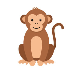 Creative Flat Vector Illustrations of Monkey: Minimalist, Modern, and Perfect for Pet-Themed Graphics.Charming Flat Vector Monkey Illustration: Playful, Minimal, and Versatile Cartoon Primate Design