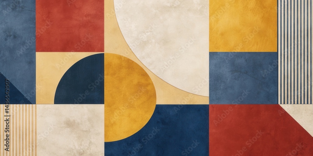 Aufkleber Abstract Geometric Composition with Textured Earthy Tones and Subtle Color Variations