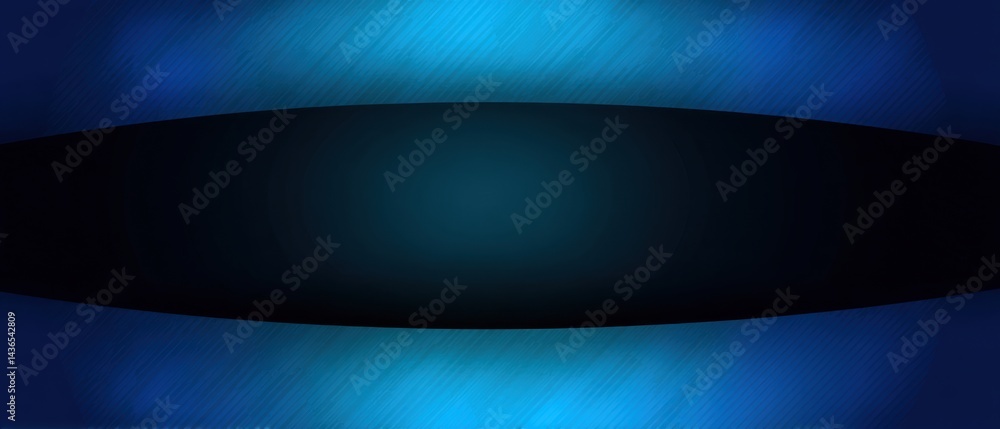 Poster abstract blue background with dark oval copy space for text or product display, modern and elegant d