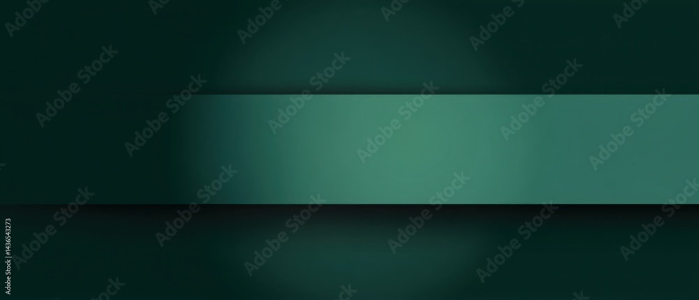 Poster abstract dark green background with horizontal banner for product display or text overlay concept of