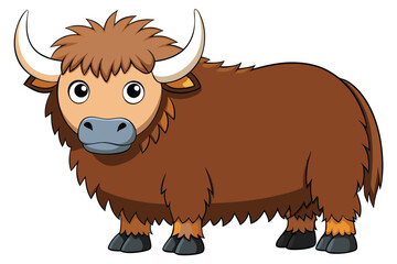 Yak Illustration on White Background.