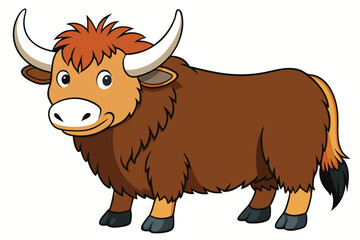 Yak Illustration on White Background.