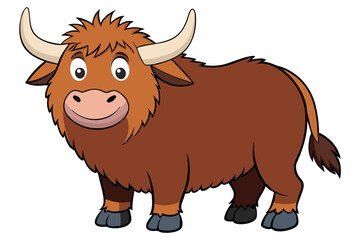 Yak Illustration on White Background.
