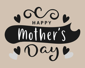 Fototapeta premium Happy Mothers Day Calligraphy vector illustration