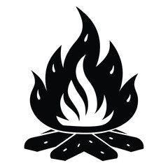 vector illustration of cute campfire isolated
