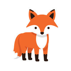 Creative Flat Vector Illustrations of fox: Minimalist, Modern, and Perfect for Pet-Themed Graphics.Charming Flat Vector fox Illustration: Playful, Minimal, and Versatile Cartoon Primate Design
