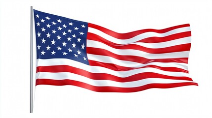 Fototapeta premium Patriotic American Flag on White Background for Graphic Design Projects