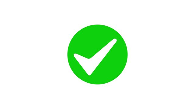 Fill circle check mark symbol animation, Minimalist shape circle check mark